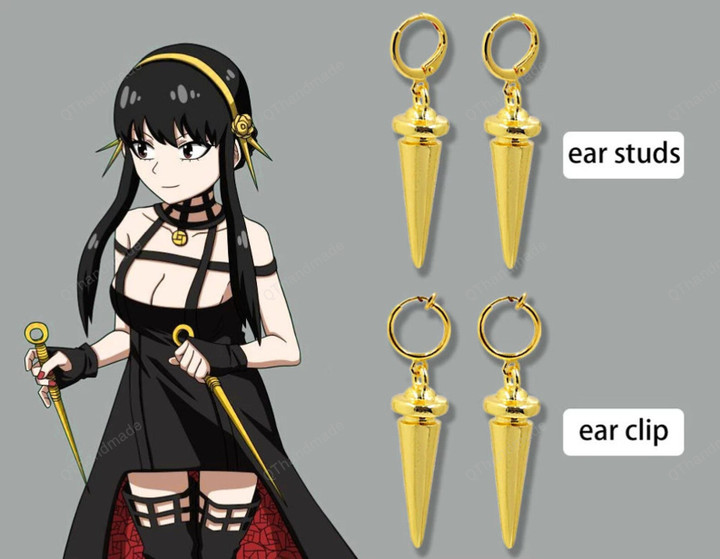Anime Spy X Family Yor Forger Cosplay Ear Studs Ear Clip Alloy Earrings Awl Earrings Cosplay Costume Props Accessories/Anya/Yor/Loid Forger