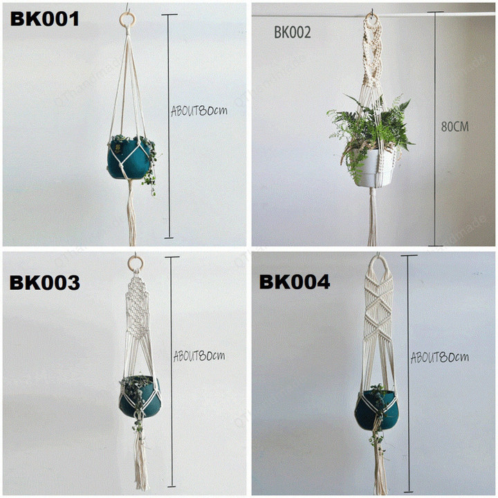 2022 Fashion Macrame Handmade Plant Hanger Baskets Flower Pots Holder Balcony Hanging Decoration Knotted Lifting Rope Home Garden