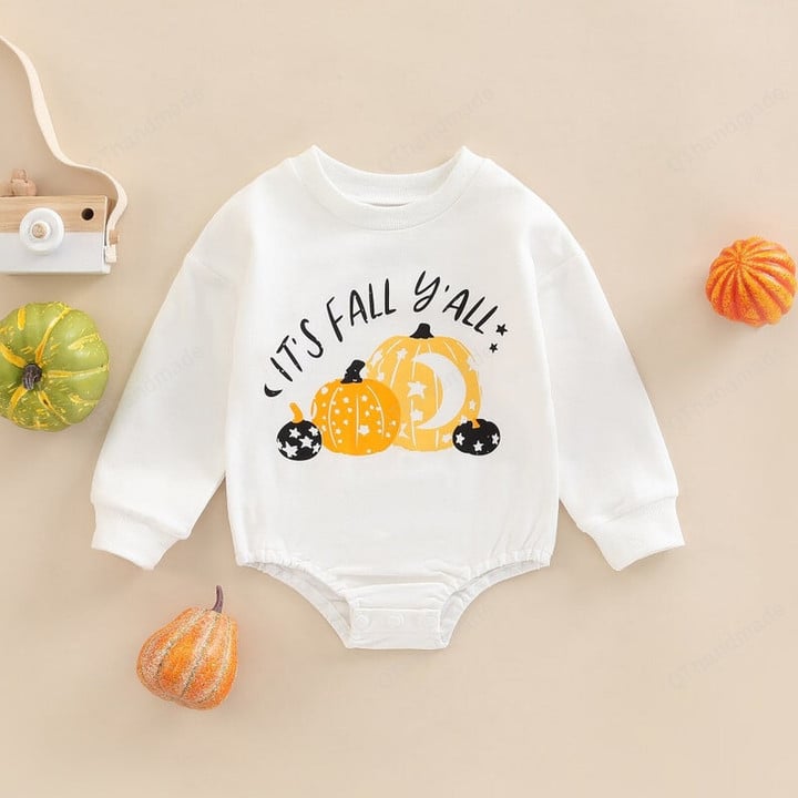 0-24M Halloween Infant Newborn Baby Girl Boy Jumpsuit, Pumpkin Letter Print Long Sleeve Romper, Baby Halloween Clothing Costume