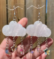 Iridescent Clouds with star and moon -Statement Earrings/Handmade Gift/Lightweight Hypoallergenic Mothers Day Gift/Celestial Earrings,Waterfall Earrings,Witchy Earrings,Boho earrings/Witch