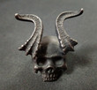 Calvarium Horn Skull Ring, Gothic Satan Monster Stainless Steel Biker Motorbike Ring, Skeleton Goth Jewelry, Head Halloween Accessories