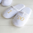 Personalized I DO Wedding Slippers/Wedding Bride & Bridesmaid Custome Name Slippers/Bachelorette Party Favors Gifts/Wedding Gifts/Couple Gifts