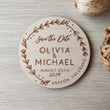 Rustic Floral Wooden Wedding/ Save The Date Magnets / Custom Wood Boho Bridal Shower Centerpieces / Laser Engraved Name And Date