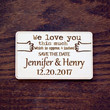 Funny Wedding Custom Save the Date, Wood Magnet, Laser Engraved Wooden Card, Lover Country Wedding decor