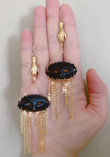 The Black Dark Serpent Earrings/Goth Earrings/Celestial Jewelry/Gothic Witchy statement earrings/Wicca Boho Bohemian Drop Earrings