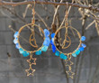 Star and Moon Earrings Aquamarine Earrings Moon & Star Earrings/Crescent moon jewelry Earrings/Moon Wanderlust Jewelry/Gift for mom
