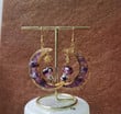 Purple Mushroom on Moon Drop Shrooms/Amethyst Quartz Mushroom Earrings Dangle Fairy Woodland Earrings/Statment earrings/Witchcraft jewelry