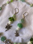 The Green Earth Mushroom Earrings/Forest Earrings/Drop Earrings/Dangle Celestial Earrings/Witchcraft jewelry/Dangle Drop earrings