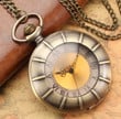 Antique Novel Transparent Glass Roman Numerals Dial Design Quartz Pocket Watch Necklace Pendant Chain Gifts for Men Women/Best man Gifts