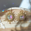 Crystal Godness Celestial Drop Earrings Bohemian Jewelry for women/Earrings Gift/Celestial Witch Healing Crystal/Crescent Moon Earrings