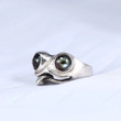 Tongue Twisting Frog Ring/Green Eyes Frog Rings Silver Wedding Rings Jewelry/Statement Ring/Witchcraft jewelry/Boho Gothic Goth Ring