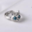 Cat Rings for Women Men Simple Anime Design Wedding Silver Ring Engagement Retro Trendy Jewelry Gifts/Statement Ring/Boho Gothic Goth Ring