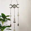 Witch Bells Crescent Moon Phase Pentagram Suncatcher Triple Moon Keychain Magic Pagan Door Hanging/Hanging Pagan Protect/Wicca Decor