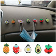 Set Of 5PCS Car Cute Sticky Hook Mini Auto Seat Back Fruit Anime Clip 5 Styles Mask Lanyard Car Styling Interior Accessories