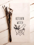Kitchen Witch Kitchen Towel, Happy Halloween Eve Party Dinner Decoration, Housewarming Gift, Halloween Decor, Kitchen Accessories
