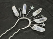 Natural crystal hairpin star hairpin witch hair band party decorations Raw crystal wedding hair accessories/Hair accessories