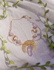 Moon Quartz Necklace Y2k Fashion Necklaces Women Jewelry Soft Aesthetic Style Cottage Core Necklace, Cottagecore Jewelry