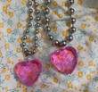 Pink Y2K Shiny Peach Heart Necklace Kawaii Aesthetic DIY Love Necklace Women Harajuku Jewellery Cute Accessory Chains Choker