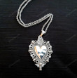 Unique Engraved Design Burning Heart, Heart-shaped Frame Pendant Necklace Pendant Can Be Opened Small Box Necklace,Gift For Her