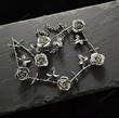 Punk Metal Rose Flower Choker Necklace for Women Men Silver Color Vintage Short Necklace Gothic Charm 90s Accessories,y2k Cottage Necklace