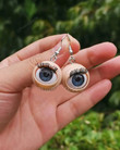 Funny Blinking Doll Eyeball Earrings, Creepy Weirdos Eyeball Drop Earrings, Witchy Punk Statement Earrings, Spooky Jewelry Earrings