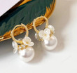 Shell Flower Pearl Earrings Wedding Drop Earrings Charm Shiny/Fairy Cottagecore Jewelry Accessories/Cosplay Costume