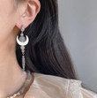 Elegant Asymmetric Shell Moon Dangle Earrings For Women Girls Resin Ball Pendientes Jewelry Gifts/Bestie Gifts/Fairy jewelry/BFF Gifts