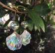Summer Mermaid Bubbles Shell Dangle Earrings For Women Fairy Tale Glass Ball Drop Earrings Jewelry/Bestie Gifts/Fairy jewelry/BFF Gifts