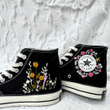 Converse Custom Floral Embroidery / Gift For Best Friend/ Converse Custom Name