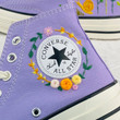 Custom Converse Chuck Taylor Embroidered Snails and Flowers Shoes/Custom Personalized Embroidered Bees and sweet Flowers/Converse Embroidered Flowers