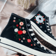 Converse Moon Hand Embroidery Shoes and Stars / Embroidery Wedding Shoes/ Embroidered Flowers Converse/ Converse Custom Sun Flower Embroidery/ Converse Custom Chuck Taylor 70 embroidered f