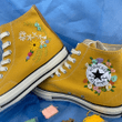 Sweet Country Floral Embroidery Shoes/ Mushroom Converse Shoes/ Converse Custom / Converse Low Neck Floral Embroidery