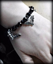 Gothic Halloween Black Glass Crystal Bat Accessories Bracelet Charm Bracelet Y2k/90s Retro Bracelet Y2k/Cottagecore Cottage core Jewelry