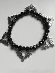 Gothic Halloween Black Glass Crystal Bat Accessories Bracelet Charm Bracelet Y2k/90s Retro Bracelet Y2k/Cottagecore Cottage core Jewelry