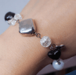 Cute Y2K Bracelets/Heart Bow Tie Black White Acrylic Glass Beads Bracelet Hip Hop Punk Jewelry Girl Gift/Cottagecore cottage core jewelry