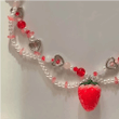 Strawberry Necklace/ Beautiful Glass Beaded Necklace/ Handmade Jewelry/ Elegant Necklace/ Gift For Her/ Y2K Necklace / Fashion Accessories