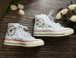 Embroidered Sneakers Lucky Orchids Spread Along/ Embroidered Converse/Custom Converse Chuck Taylor 1970s