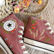 Converse Custom Name Embroidery Butterflies and Flowers Shoes/ Wedding Gift Converse Custom Flowers Embroidery/ Custom converse Chuck Taylor embroidered flower/ Wedding Converse Shoes/ Converse Custom Chuck Taylor 70 embroidered flowers
