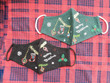 Set of 2 PCS Christmas Face Masks,Embroidered Linen Christmas Face Mask,Washable Adjustable,Xmas Embroidered Mask,Noel Mask,Christmas Gifts