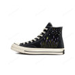 Personalize Embroidery Midnight Shoes, Converse Chuck Taylor Swift High Top, Lavender Moon and Saturn Embroidered Converse, Custom Hand Embroidery Converse