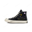 Personalize Embroidery Midnight Shoes, Converse Chuck Taylor Swift High Top, Lavender Moon and Saturn Embroidered Converse, Custom Hand Embroidery Converse