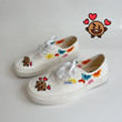 Cusome Flower Embroidery and Paint Vans Shoes Custom Paint Floral Embroidery Canvas Shoes
