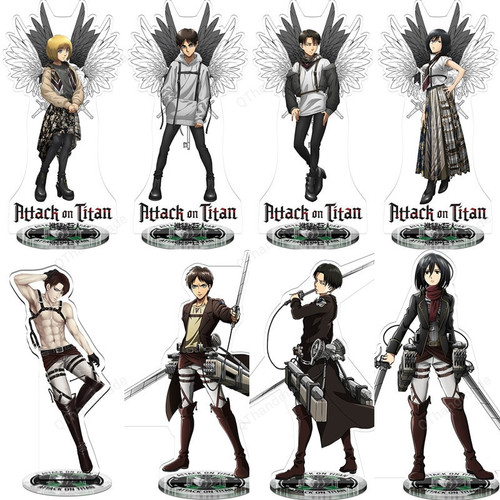 Attack on Titan Anime Figure Acrylic Stand Model Toy Levi/Rivaille /Rival Ackerman Mikasa Ackerman Cosplay Key Chain Collection