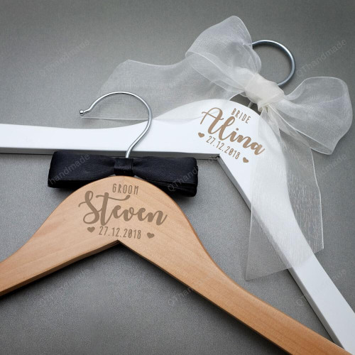 Personalized Wedding Hanger Bridal Showe/ Engrave Name Wood Hanger Bridesmaid/Groomsmen Hanger/Laser Cut Dress Hanger/Wedding Gift/Gift For Bridal/Custom Hanger Shower