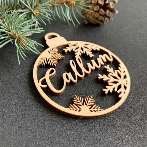 First Christmas bauble /Custom bauble laser cut names/ Personalized gift /DIY Decoration/ Christmas Tree Pendants