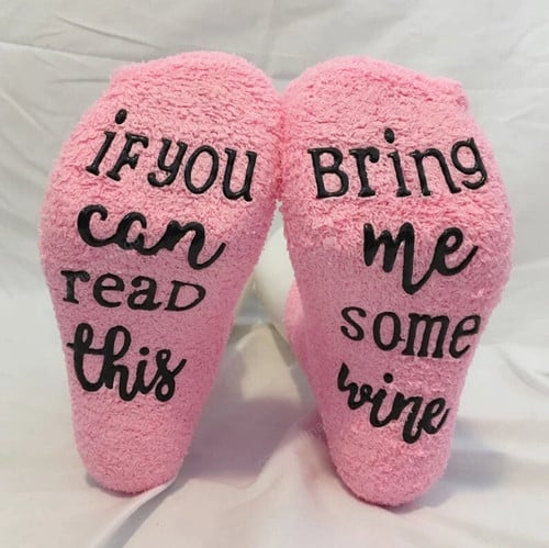 If You can read this Bring Me Some Wine Socks/Women Men Funny Unisex Printed Happy Cotton Couple Socks/Valentine Day gift for BoyFriend