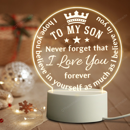 Engraved Saying Acrylic LED Night Light / Son Graduation Birthday Gifts / Gift from Mom and Dad /Encouragement Gift