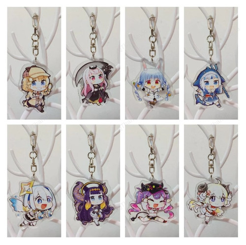 36 Styles Hololive Key Chain Keychain/Anime Figure Cosplay Acrylic Double-Sided Key Ring/Hololive Custom Vtuber/Hololive Anime Fan Gift