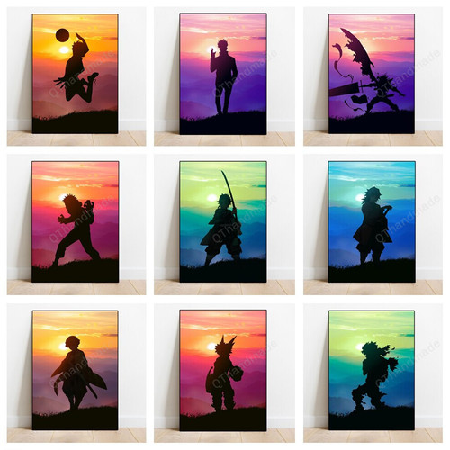 2023 Anime Figure Demon Slayer Watercolor Posters Canvas Painting Wall Art Home Decor Pictures Living Kids Room Decoratio Poster