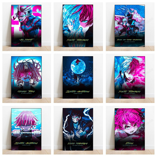2023 Anime Figure Demon Slayer Cartoon Posters Canvas Painting Wall Art Home Decor Pictures Living Kids Room Decoratio Poster